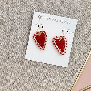 Gently Used Kendra Scott Beaded Ansley Drop Earrings in Red Opal 💎